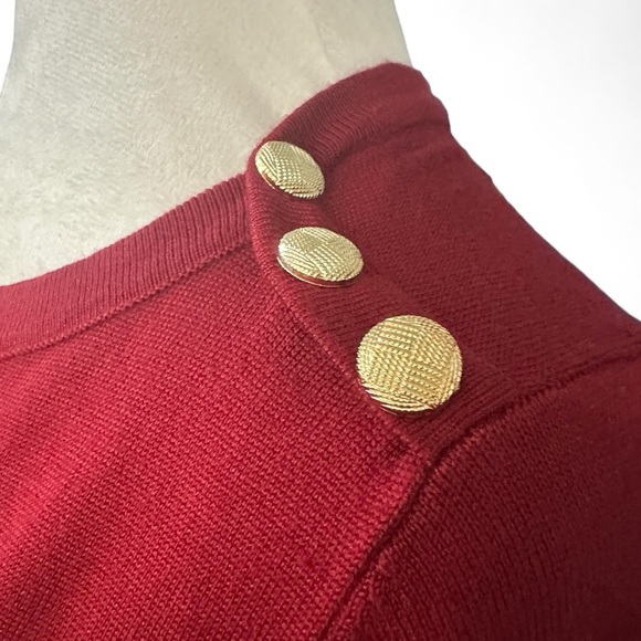 Carolyn Taylor Deep Red Knit pullover sweater sz PL - Picture 3 of 6